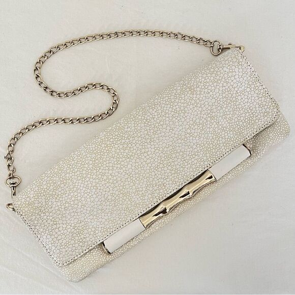 Elaine Turner Cream Clutch with Gold Accents - Picture 8 of 8